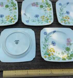 Noritake lvory china 月桂樹N印 方円デザートプレート 5枚組 サイズ(縦横17㌢高さ1.5㌢重さ240㌘) 年代(1962年) ノリタケ 