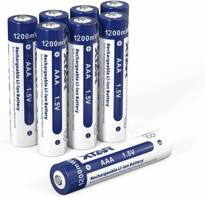 1.5V AAA*8 【8本組】XTAR 1.5V Li-ion AAA充電池1200 MWH（800 mAh）単四形リチウム電池