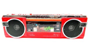 1000円スタート オーディオ機器 SANYO サンヨー TV(VHF)/FM/AM STEREO RADIO CASSETTE RECORDER MR-U4SS 赤 通電確認済み WHO KK①206