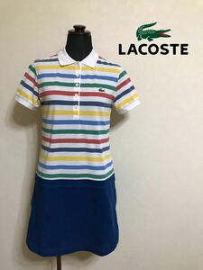 【美品】 LACOSTE EXCLUSIVE EDITION ラコステ レディース 限定 鹿の子 ワンピース サイズ36 半袖 ファブリカ 日本製 EF035P レディース