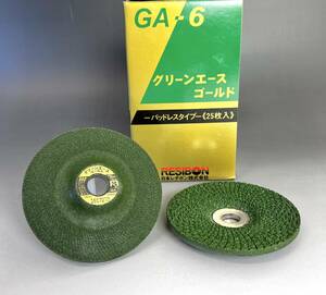 日本レヂボン◆新品25枚セット【グリーンエース ゴールド GA-6】100mm×6×15 24BF 切断砥石◆グラインダー 鉄工　研磨 削り