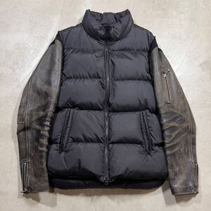 UNDERCOVER 2005AW ARTS&CRAFTS Archive Leather Sleeve Down Jacket rare 90s 00s アンダーカバー アーカイブ 袖レザー ダウンジャケット