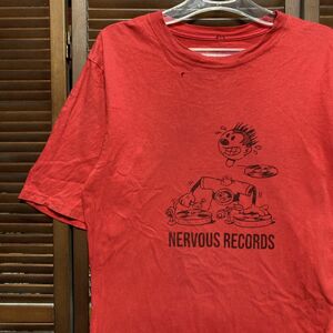 1スタ 再落無し ARGH 赤 ロック Tシャツ ナーバスレコード 音楽 レーベル 会社 90s 00s ビンテージ アメリカ 古着 卸 仕入れ