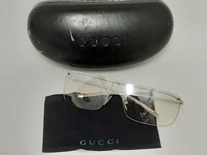 【美品】GUCCI グッチ サングラス GG2681/S/ケース付き/アイウェア/ワンレンズ/スクエア/ツーポイント/リムレス/メガネ/めがね/02SH110603