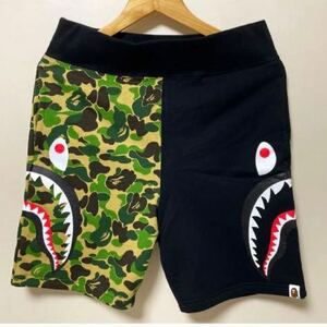 ◆ラスト1◆新品袋あり◆ BAPE エイプ シャーク カモフラ　迷彩　ショートパンツ　ハーフパンツ 黒　A bathing ape アベイシングエイプ M