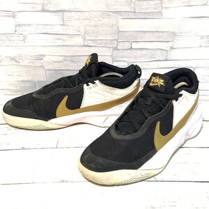 R7142bL NIKE ナイキ チームハッスルD10 ジュニア バスケットシューズ 25cm キッズ バッシュ ブラック×ゴールド×ホワイト CW6735-002