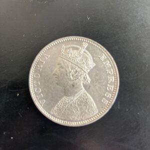 英領インド ヴィクトリア 1ルピー銀貨 1901年1 イギリス・ハノーヴァー朝第6代女王　初代インド皇帝　英領インド　古錢　 アンティーク★14