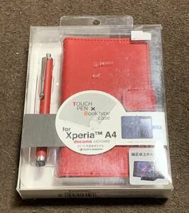 Xperia A4 SO-04G ケース 手帳型 レッド　赤