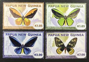 パプアニューギニア 2011年発行 蝶 切手 未使用 NH