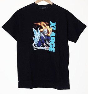 エクストララージ X-LARGE × 僕のヒーローアカデミア S/S TEE BLACK M アニメ 轟焦凍 Tシャツ ブラック 黒 プリント 【ブランド古着ベクト