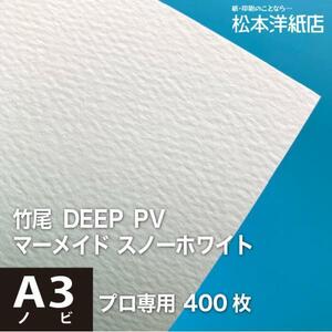 竹尾 DEEP PV マーメイド スノーホワイト A3ノビ 329×483：400枚 竹尾 紙 絵画紙 水彩紙 印刷紙 写真印刷用紙 インクジェット用紙