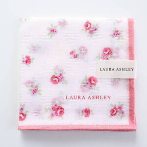 ■未使用　LAURA ASHLEY ローラアシュレイ　ハンカチ　ふちピンク■