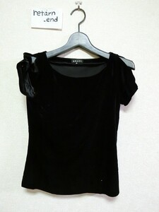 ANAYI カットソー 38 半袖 ブラック トップス Tシャツ アナイ