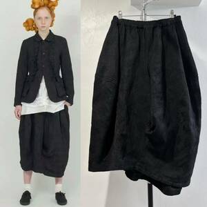 2019AW コムコム コムデギャルソン　刺繍　ドーナツパンツ　ポリエステル　黒　Sサイズ　ブラック COMME des GARCONS ロング ボトムス