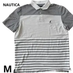 NAUTICA ノーティカ　ボーダー 半袖 ポロシャツ M