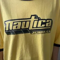 90s nautica ノーティカ リンガー tシャツ イエロー Ｌ古着