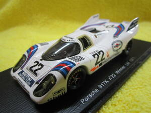 Spark 43LM71 1/43 MARTINI PORSCHE 917K #22 Winner 24H Le Mans 1971 H.Marko G.van Lennep （ポルシェ ル・マン LM マルティニ