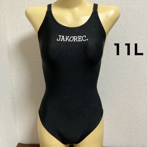 C847JAKOREC♪ストレッチ♪シンプルブラックの女子競泳水着♪アンダーやコレクションや撮影会にも♪サイズ11L