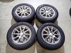 YS14332【送料無料195/65R15】70系ノア VOXY アイシス セレナなどに 中古スタッドレスセット ■15×6J 114.3/5H ET45■1円スタート