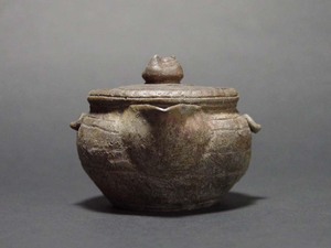 岡安宮山人作南蛮手茶瓶泡瓶急須茶器備前宝瓶名工名品茶陶茶道具煎茶道具茶人茶道家所蔵品