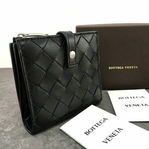 ☆送料無料☆ 未使用品 BOTTEGAVENETA コンパクトウォレット イントレチャート ブラック 387