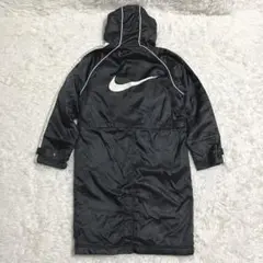 NIKE ベンチコート ロゴプリント ビッグシルエット ブラック サイズ150