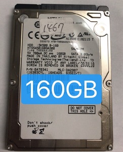 2160154★検査済＊中古HDD　　2.5インチ160GB 5400rpmハードディスクSATA ★【HTS545016B9A300】同梱OK