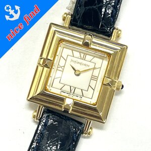 ◆イヴ サンローラン Yves Saint Laurent◆YSL 5420-F46657Y クォーツ 腕時計 レディース ウォッチ アイボリー文字盤 スクエア 不動品