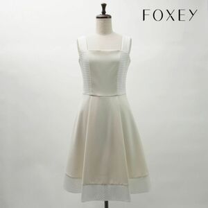 新品未使用 FOXEY NEW YORK フォクシーニューヨーク フレアワンピース 膝丈 レディース 白 ホワイト サイズ40*NC1287