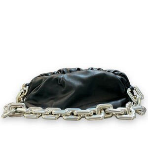 BOTTEGA VENETA Pouch Chain Shoulder Bag バッグ ザ チェーンポーチ ブラック シルバー 620230 VCP40 ボッテガ・ヴェネタ