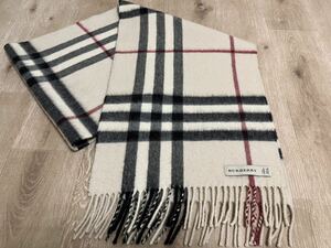 BURBERRY　バーバリー　マフラー　カシミア100％　薄いベージュ系　美品　料無料!!!