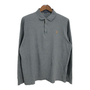 Polo by Ralph Lauren ポロ ラルフローレン 長袖ポロシャツ グレー (メンズ L) 中古 古着 R2181