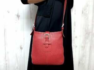 極美品 LOEWE ロエベ アナグラム ショルダーバッグ バッグ レザー 赤 72743