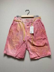 未使用☆[BEDWIN] 20SS 定価23,100 5/L TIE DYE SHORTS MANI タイダイ イージーショーツ ハーフパンツ 2 ピンク ベドウィン