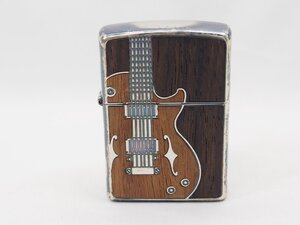 △383△ZIPPO ジッポ オイルライター アンティーク ギター 本体のみ アンティークギター