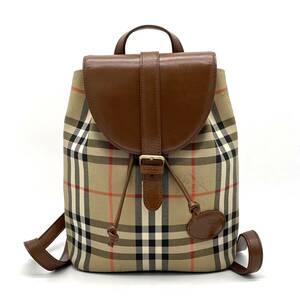 1円 極美品 Burberrys BURBERRY バーバリー ノバチェック シャドーホース リュックサック バックパック ブラウン ヴィンテージ