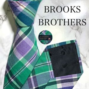 BROOKS BROTHERS ブルックスブラザーズ　ネクタイ　チェック　グリーン　緑　USA アメリカ　ゴールデンフリース