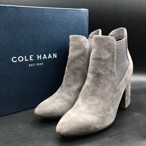 M3508 良品 COLE HAAN コールハーン レザー スエード サイドゴア ショート ブーツ レディース 7B 24.0cm相当 グレー