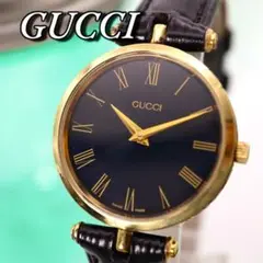 美品 GUCCI ローマン ラウンド ゴールド クォーツ メンズ腕時計 872