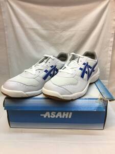 ▽ ⑬ 現状品 ASAHI アサヒ グリッパー 体育館 シューズ KD78764 試し履きのみ 室内 履き ホワイト ネイビー 白 青 30 箱あり