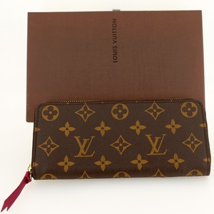 【新品同様】LOUIS VUITTON ルイヴィトン ポルトフォイユ・クレマンス 長財布（小銭入れあり） モノグラム フューシャ M60742