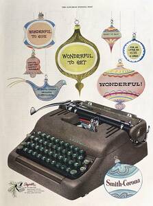 稀少！広告/1953年スミス・コロナ・タイプライター広告/Smith-Corona Portable Typewriter/T