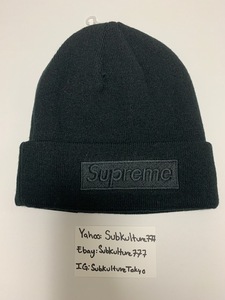 【新品】 Supreme　シュプリーム　BLACKED OUT LOGO BEANIE RARE BLACK BOX LOGO　黒　希少