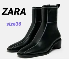 ZARA コントラストステッチショートブーツ　新品未使用