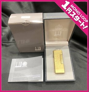 【5SS伊06003D】 dunhill★ダンヒル★ガスライター★ゴールドカラー★ローラー★ 喫煙具★1円スタート