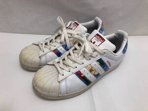 adidas レザー スニーカー レディース 26cm ホワイト 無地x花柄 BB0532 SUPERSTAR W アディダス 24111502