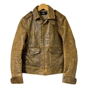 ほぼ未使用 RRL ダブルアールエル レザージャケット ブルゾン 革ジャン XSサイズ 茶系 24E26