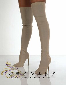 ブーツ レディース ロングブーツ ハイヒール ニーハイブーツ ロング丈 シューズ 靴 美脚 疲れない ピンヒール23cm~26.5cm