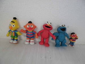 静/フィギュアまとめ/5体/セサミストリート/エルモ/クッキーモンスター/アーニー/バート/レトロ/コレクション/SESAME STREET/★S-4184★