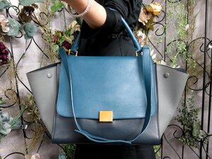 ●超美品●CELINE セリーヌ●トラペーズ●カーフ レザー 本革●2way ハンド バッグ●マルチカラー●G金具●肩掛け●A4 かばん●Js53720